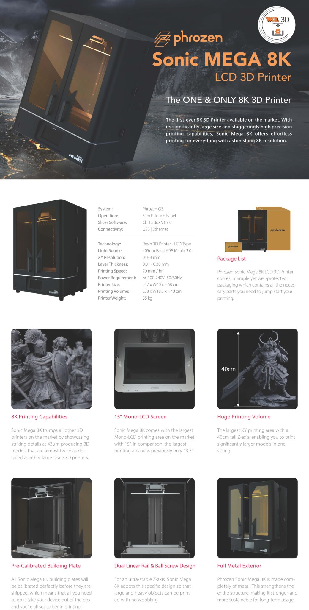 Phrozen Sonic Mega 8K Resin 3D Printer BY NT Innovation Group